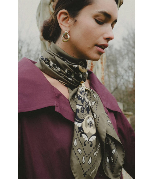 Bandana Flowers Cotton - Army