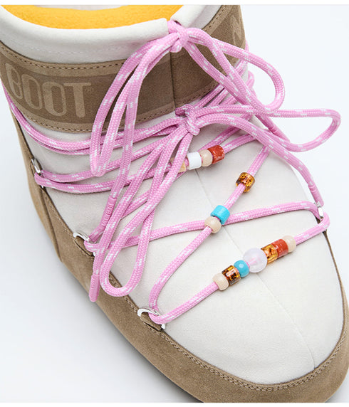 Moon Boots X Guest In Residence Icon Low Suede With Beads - Honey/White Sand