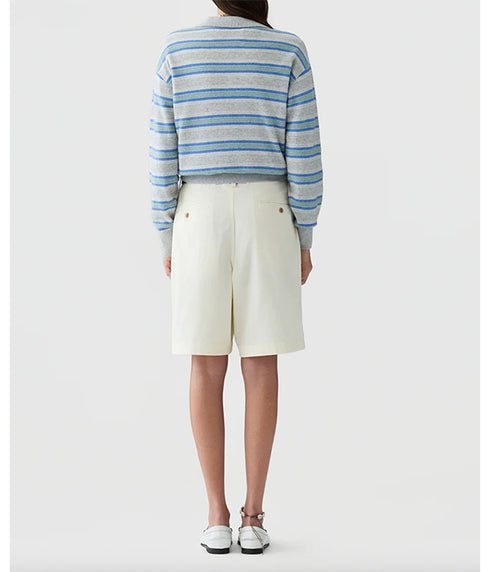 Collegiate Striped Polo - Stone Combo