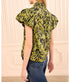 Estela Short Sleeve Cotton Top - Chartreuse