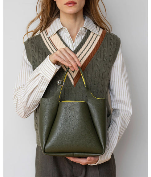 The Trapeze Bucket Bag - Forest Multi