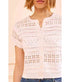 Abriana Eyelet Knit Cardigan - Cowrie