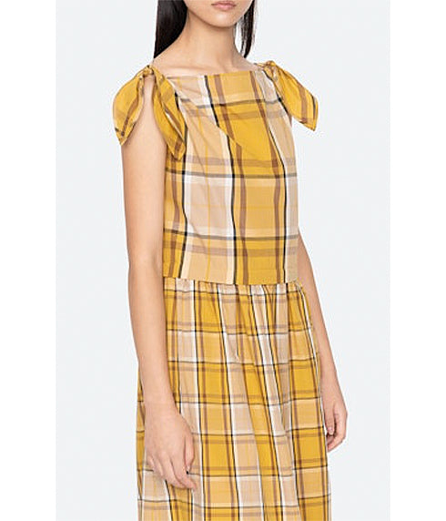 Copeland Plaid Midi Dress - Yellow