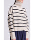 Ari Cropped Turtleneck - Black & White Stripe