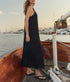 The Scalloped Eyelet Shift Dress - Black