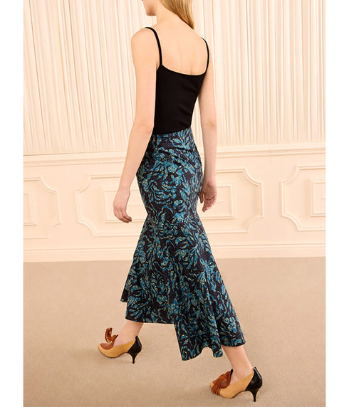 Clarisse Trumpet Midi Skirt - Midnight