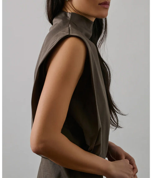 Gemma Dress - Brown/Taupe