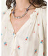 "Petites Fleurs" Embroidery Voile Bohemienne Shirt - Ivory