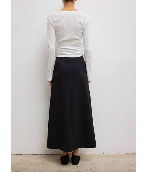 Pointelle Slim Fit Long Sleeve Tee - White