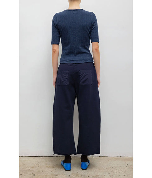 Pointelle Mid Sleeve Slim Fit Tee - Midnight Melange