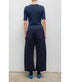 Pointelle Mid Sleeve Slim Fit Tee - Midnight Melange