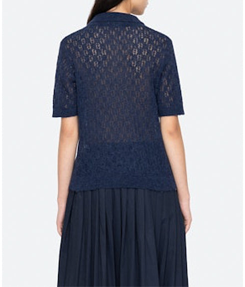 Teagan Short Sleeve Sweater - Navy