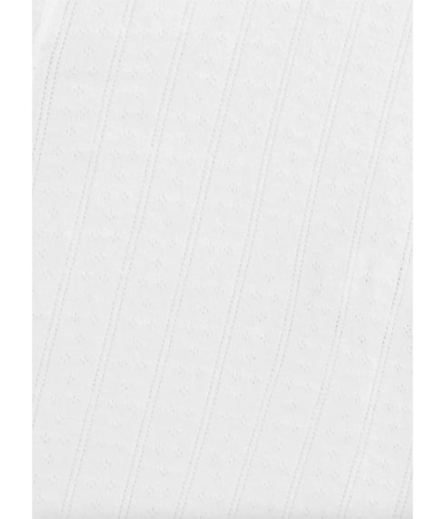 Pointelle Slim Fit Long Sleeve Tee - White
