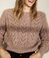 Chunky Alpaca Lace Short Pullover - Grey Rose