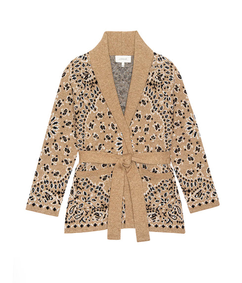 The Bandana Riding Cardigan - Camel