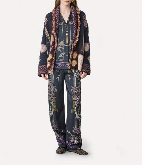 Baby Alpaca "Sogni" Jacquard Long - Notte