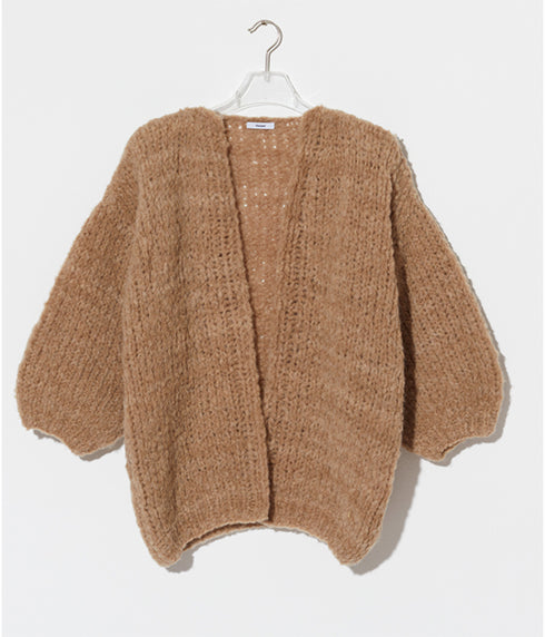 Wool Alpaca Mix Big Cardigan - Carmel