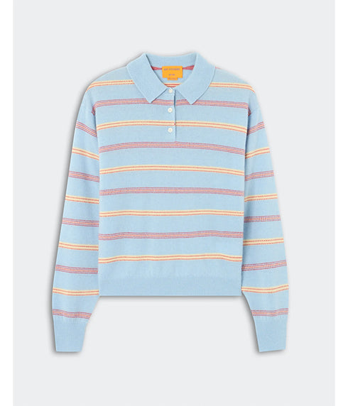 Collegiate Stripe Polo - Clear Sky Combo