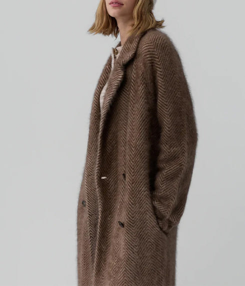 The Grizzly Double Breasted Coat - Chestnut/Taupe