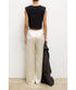 Barb Wide Leg Satin Pants - Creme