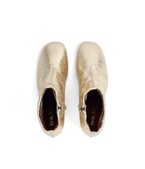 Craquel Leather Ankle Boots - Platino Gold