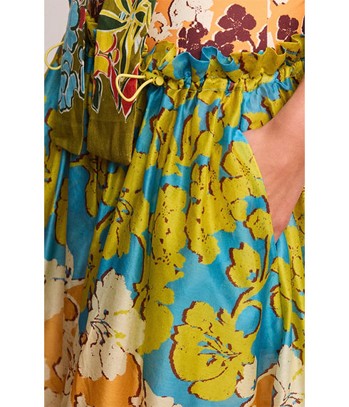 Splice Midi Skirt - Floral Multi
