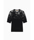 Ella Short Sleeve Lace Top - Noir