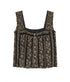 The Victorian Pleat Tank - Black and Cream Token Floral