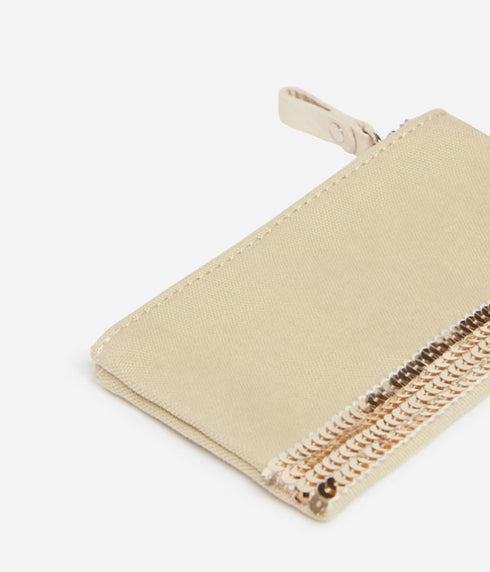 Zipped Clutch - Linden / Cream