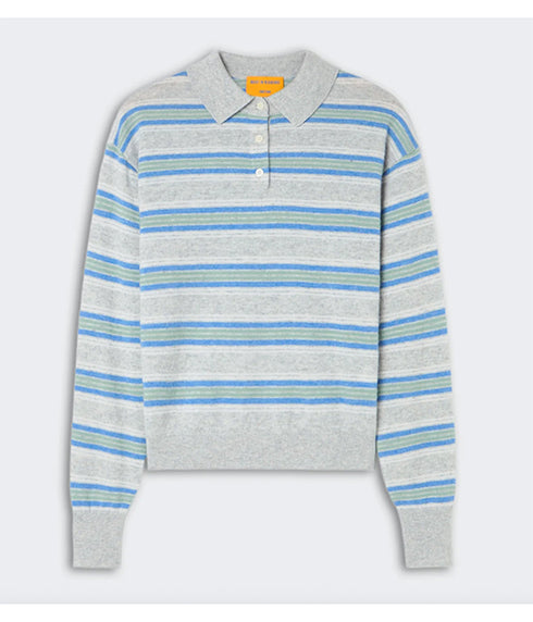 Collegiate Striped Polo - Stone Combo