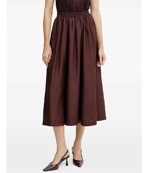 Taffeta Midi Skirt - Chocolate