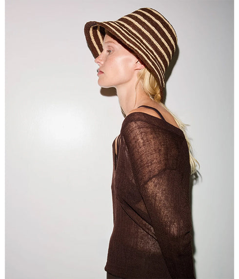 Felix Packable Hat - Walnut Stripe