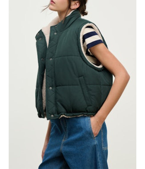 Cathy Reversible Sherpa Vest - Alpine/Cream