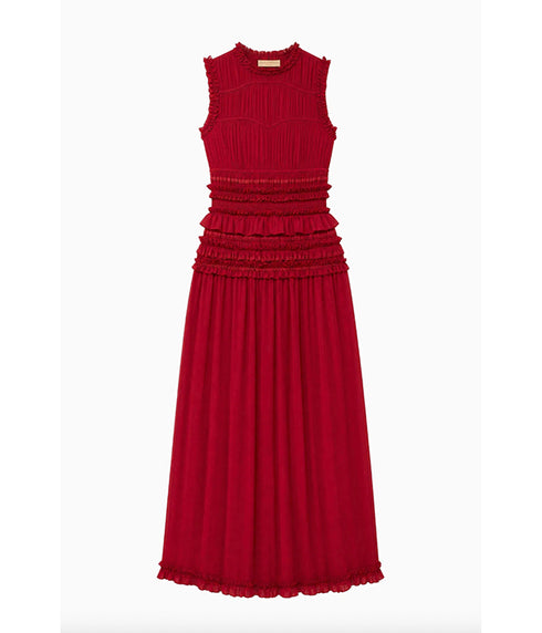 Etta Sleeveless Silk Dress - Cerise