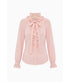 Catroux Long Sleeve Silk Blouse - Powder