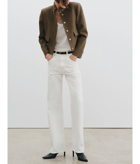 Hadley Cropped Jacket - Moss Green