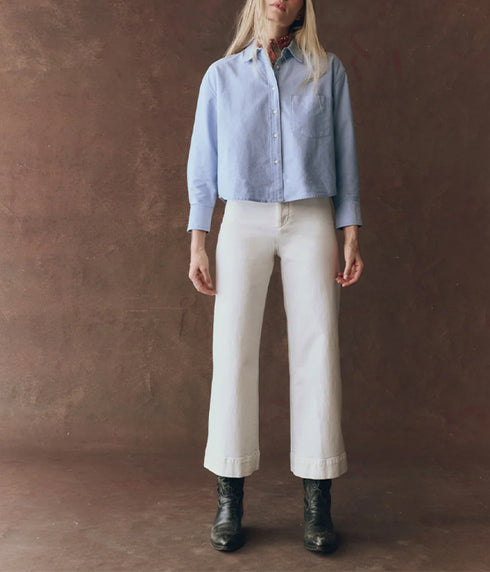 The Cropped Oxford Shirt - Classic Blue