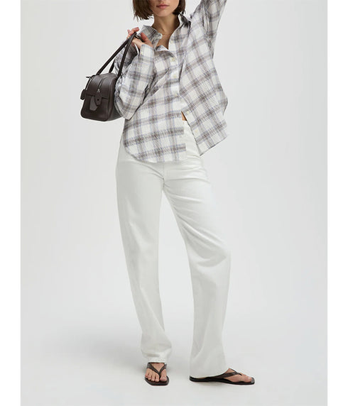The Everything Shirt - Cream Plaid