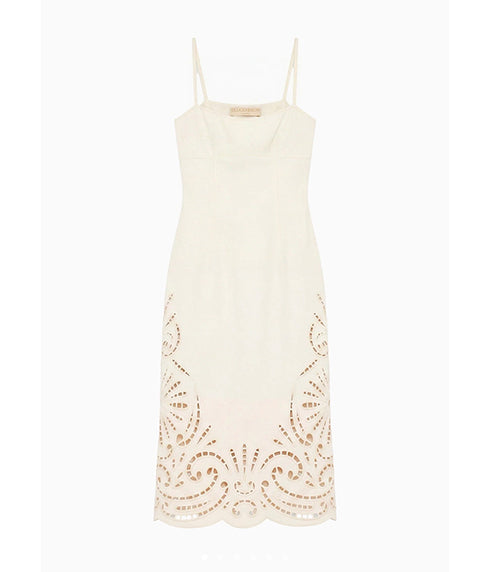 Jane Eyelet Denim Dress - Cowrie