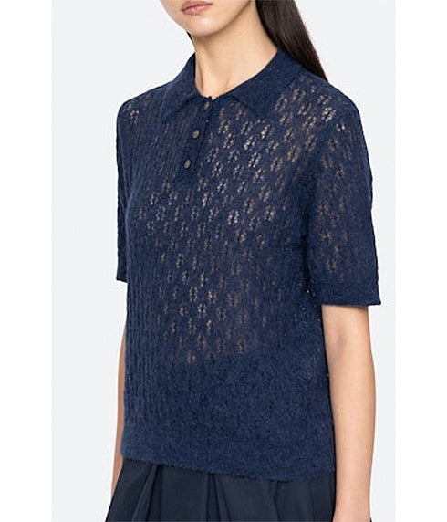 Teagan Short Sleeve Sweater - Navy