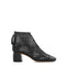 Woven Leather Ankle Boot - Black