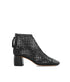 Woven Leather Ankle Boot - Black