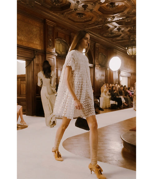 Layla Lace Mini Dress - Chalk