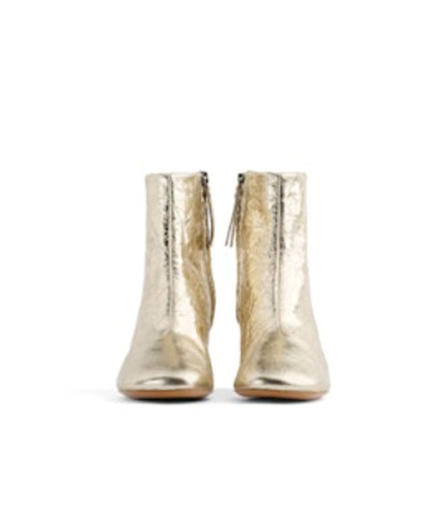 Craquel Leather Ankle Boots - Platino Gold