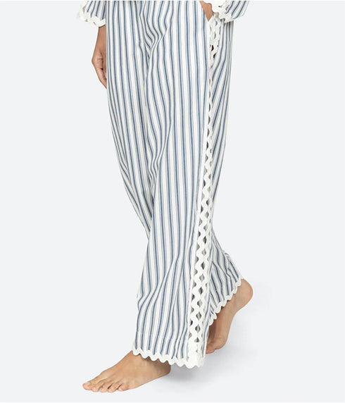 The Richa Pajama Set - Dusty Blue Stripe