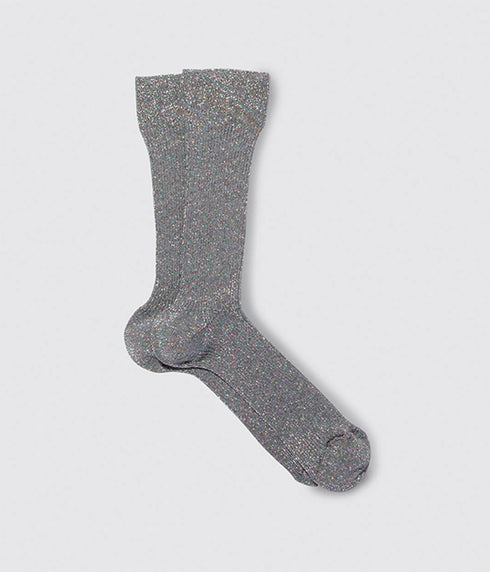 Lurex Mid Calf Socks - Rainbow
