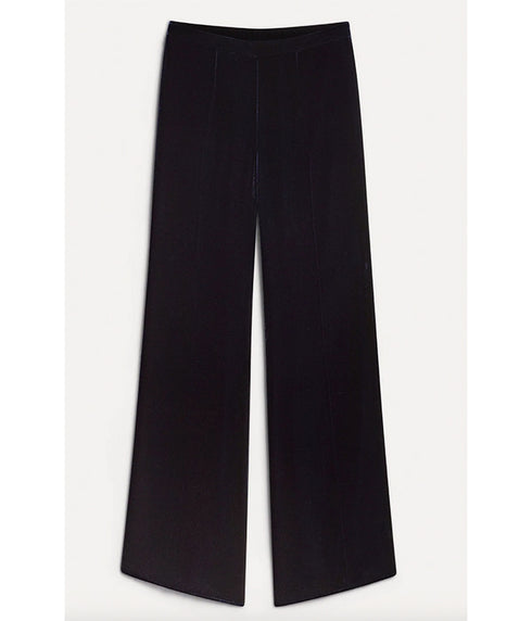 Viscose and Silk Velvet Trousers - Night