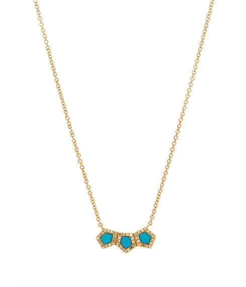 Turquoise Prism Bar Necklace