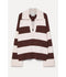 Striped Cashmere and Wool Collared Jumper - Fondant