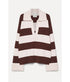 Striped Cashmere and Wool Collared Jumper - Fondant